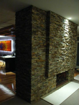 Stone Veneer over Brick Finished